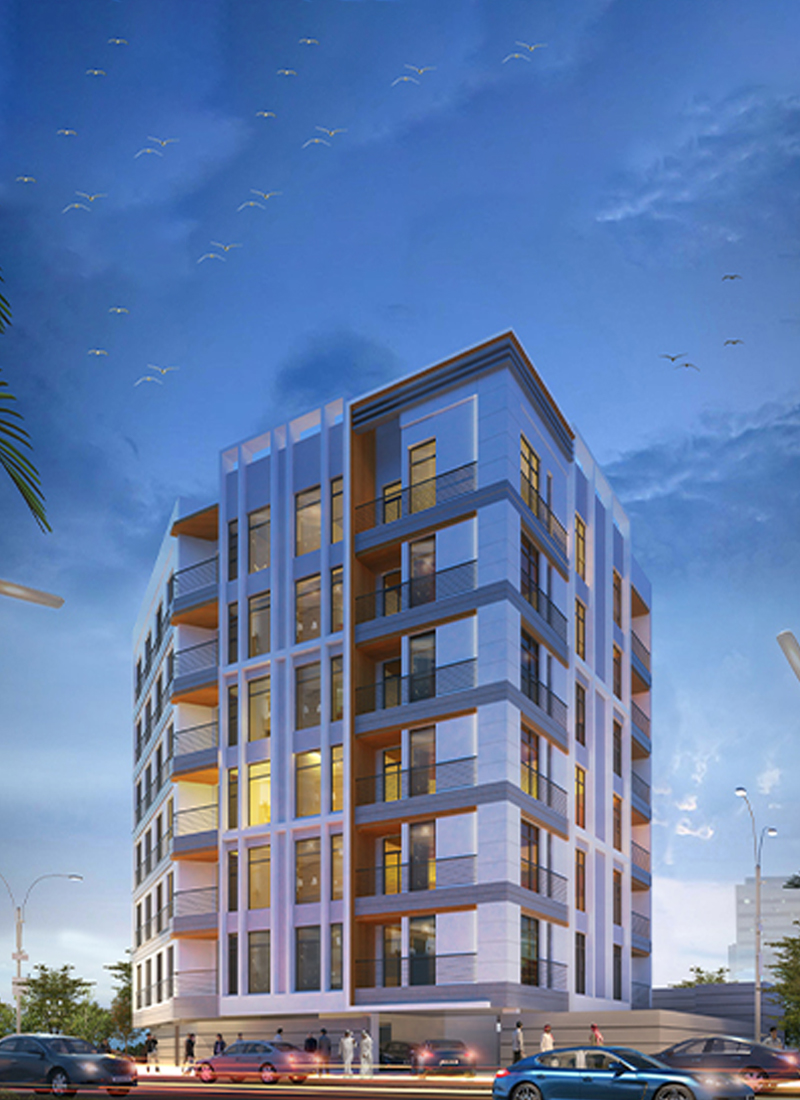 Front view of project