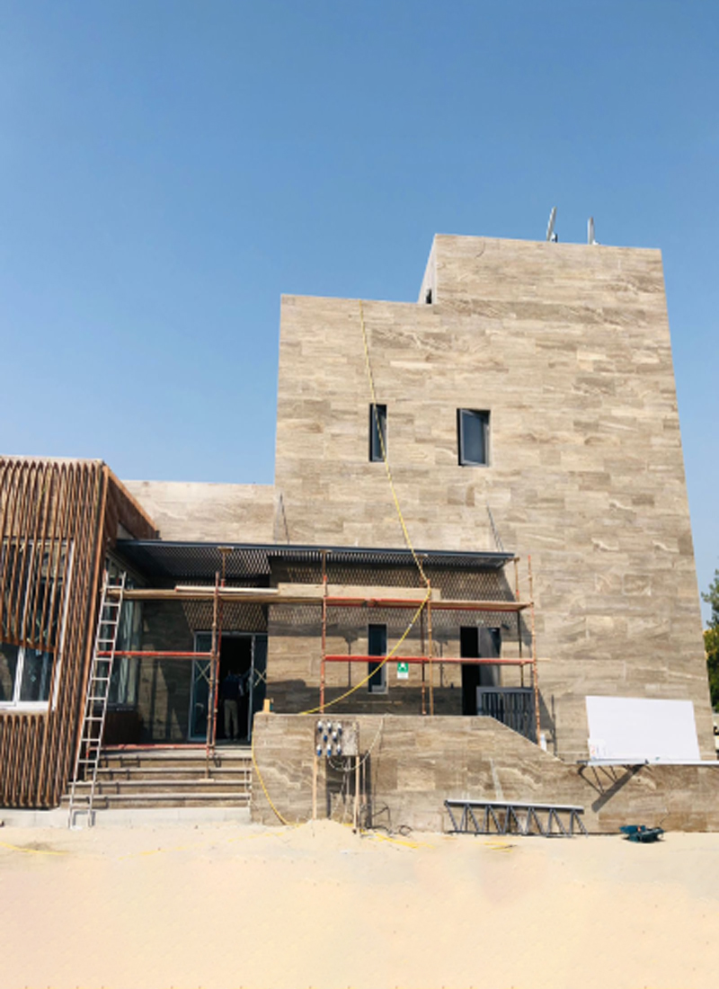 Front view of project