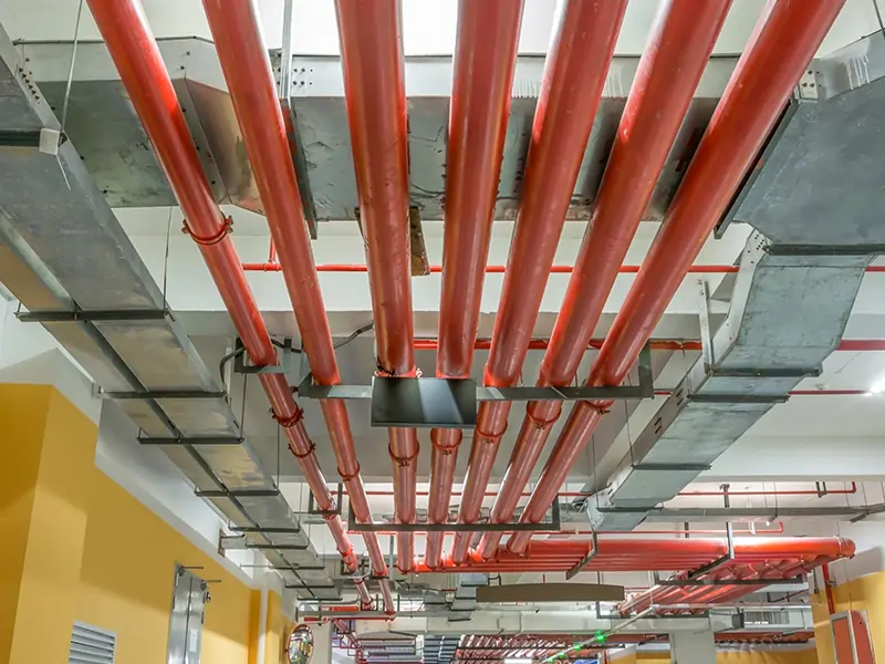 Fire fighting services in UAE installing fire protection and safety systems in commercial building